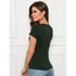 Blusa Baby Look Feminina Camiseta Básica Gola V Viscolycra