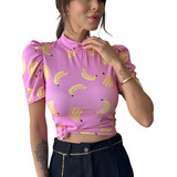 Blusa Bananas Rosa Basica