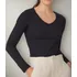 Blusa Básica Hering Manga Longa Feminina - Gola V