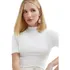 Blusa Básica Manga Curta Gola Alta Malha Canelada Hering 