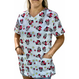 Blusa Bata Camisa Scrub Pijama Hospitalar Cirúrgico Minnie