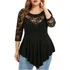 Blusa Bata De Malha Mangas 3/4 Detalhe De Renda