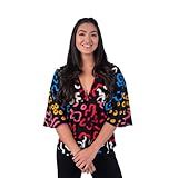 Blusa Bata Decote V You! Viscose Estampado Feminino Adulto (m, Floral)