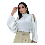 Blusa Bata Feminina Cropped