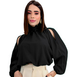 Blusa Bata Feminina Cropped
