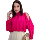 Blusa Bata Feminina Cropped