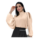 Blusa Bata Feminina Cropped
