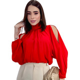 Blusa Bata Feminina Cropped