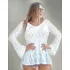Blusa Bata Feminina Decote V Manga Longa Livora