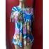 Blusa Bata Feminina Estampa Colorida Flor Azul Rosa - Tam M