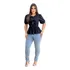 Blusa Bata Feminina Manga 3/4 Bufante Amarração Frontal Laço