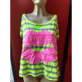 Blusa Bata Listrada Amarela
