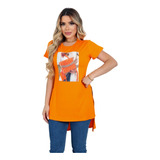 Blusa Bata Longa Fenda
