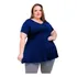 Blusa Bata Manga Curta Feminina Plus Size Evasê Gg Ao G3