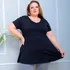 Blusa Bata Manga Curta Feminina Plus Size Evasê Gg Ao G3