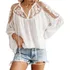 Blusa Bata Moda Feminina Chiffon Renda Preta Linda Nuances