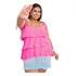 Blusa Bata Plus Size Lese 3 Marias Babados Alças De Amarrar