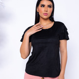 Blusa Blusinha Babado Suede Feminina Roupa Muito Linda