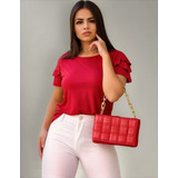 Blusa Blusinha Babado Suede