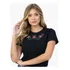 Blusa Blusinha Baby Look Algodão Feminina Bordada Delicada