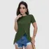Blusa Blusinha Bata Manga Curta Transpassada Soltinha Casual