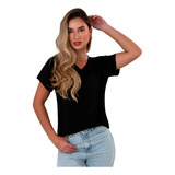 Blusa Blusinha Camiseta Camisa Feminina Canelado Decote V