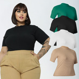 Blusa Blusinha Canelada Gola