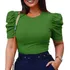 Blusa Blusinha Feminina Manga Curta Bufante Princesa Canelad