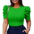Blusa Blusinha Feminina Princesa Canelada Manga Curta Bufant