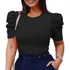 Blusa Blusinha Feminina Princesa Canelada Manga Curta Bufant