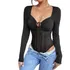 Blusa Body Corselet Corset Balada Festa Malha Manga Longa