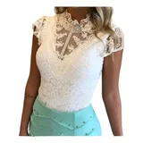 Blusa Body Femininoperola Bordada