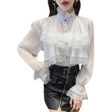 Blusa Branca Coreana Mulher