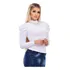 Blusa Cacharrel Gola Alta Manga Longa Canelada Linda