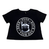 Blusa Cachorro Pug Cropped