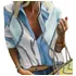 Blusa Camisa Elegante Feminina Estampa Correntes Dorinas