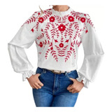 Blusa Camisa Feminina Bordada