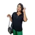 Blusa Camisa Feminina Com Botões Manga 3/4 Formal Vanessa