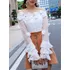 Blusa Camisa Feminina Elegante Sexy Renda Estilo Vintage
