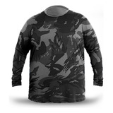 Blusa Camisa Manga Longa Plus Size Camuflado Promoção Dry