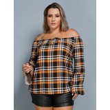 Blusa Camisa Xadrez Feminina