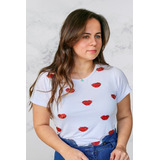 Blusa Camiseta Feminina Bordada