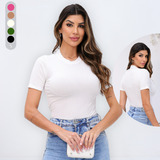 Blusa Camiseta Feminina Gola