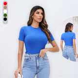 Blusa Camiseta Feminina Gola