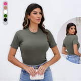 Blusa Camiseta Feminina Gola