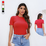 Blusa Camiseta Feminina Gola