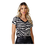 Blusa Camiseta Feminina Gola