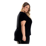 Blusa Camiseta Feminina Long Line Moda Extra Ate G4 - 1126