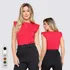 Blusa Camiseta Muscle Tee Com Ombreira Regata Feminina