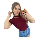 Blusa Canelada Gola Alta